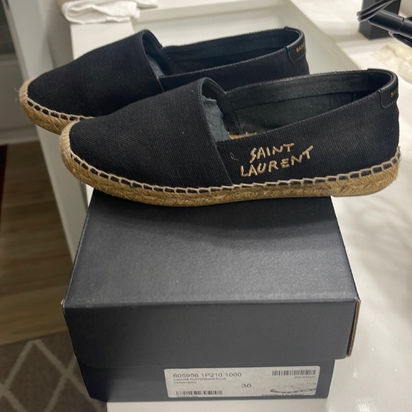 Saint Laurent Black Espadrilles Women’s Size 36 - Picture 1 of 10